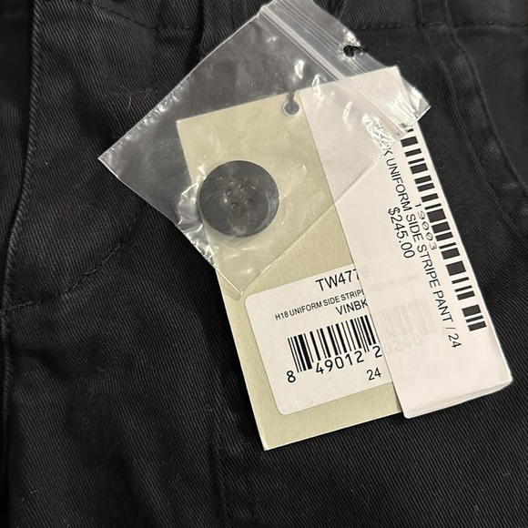 Pam & Gela Black Uniform Side Stripe Pant Adjustable Lace Up Back Waist Size 24 - Picture 11 of 15